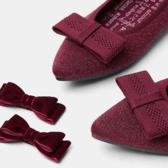 VIVAIA Pointed-Toe Bow Flats-Cream Ivory Women's 7 - Picture 4 of 7